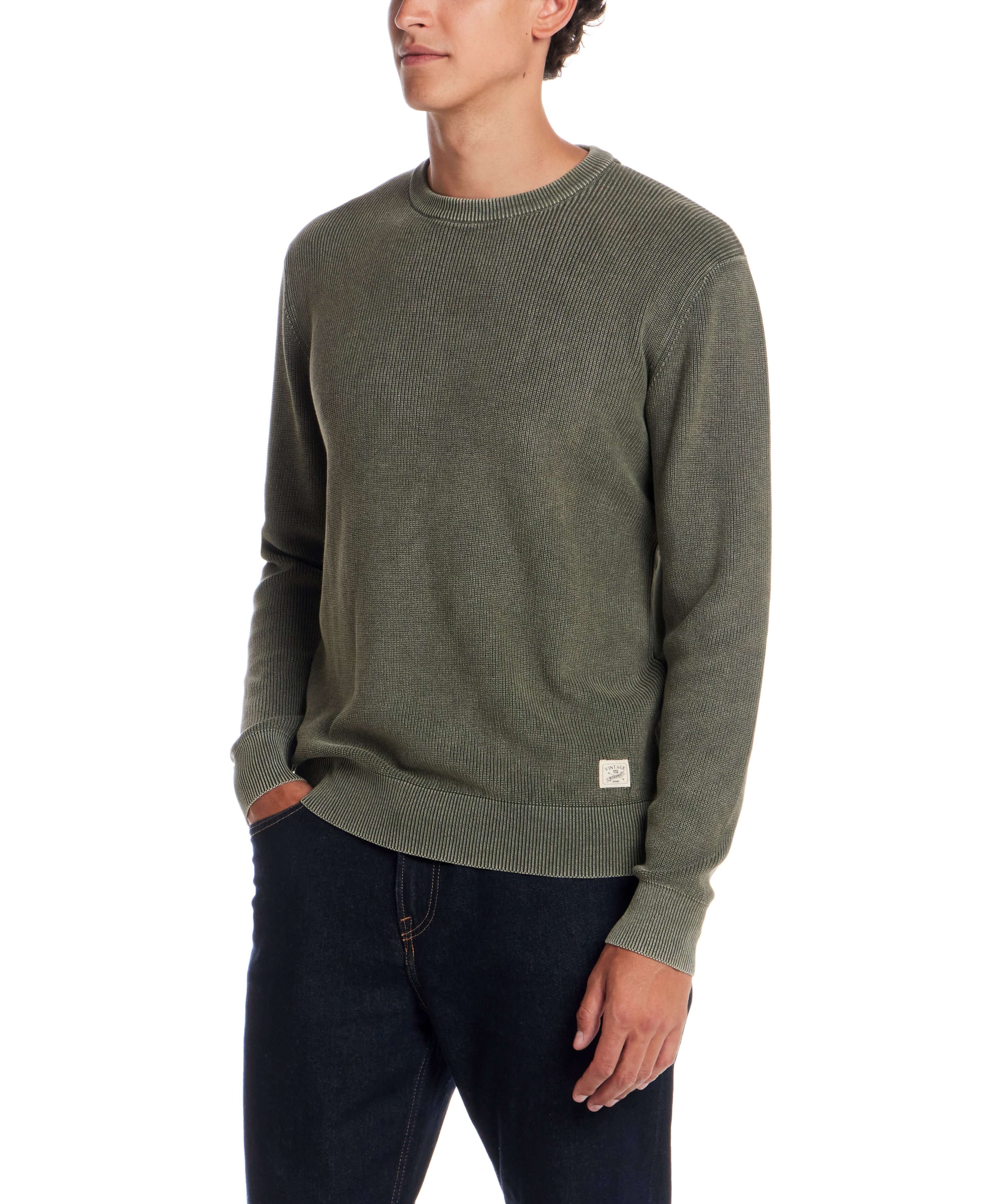 Vertical Rib Stonewash Sweater in Dark Pine - Image 2