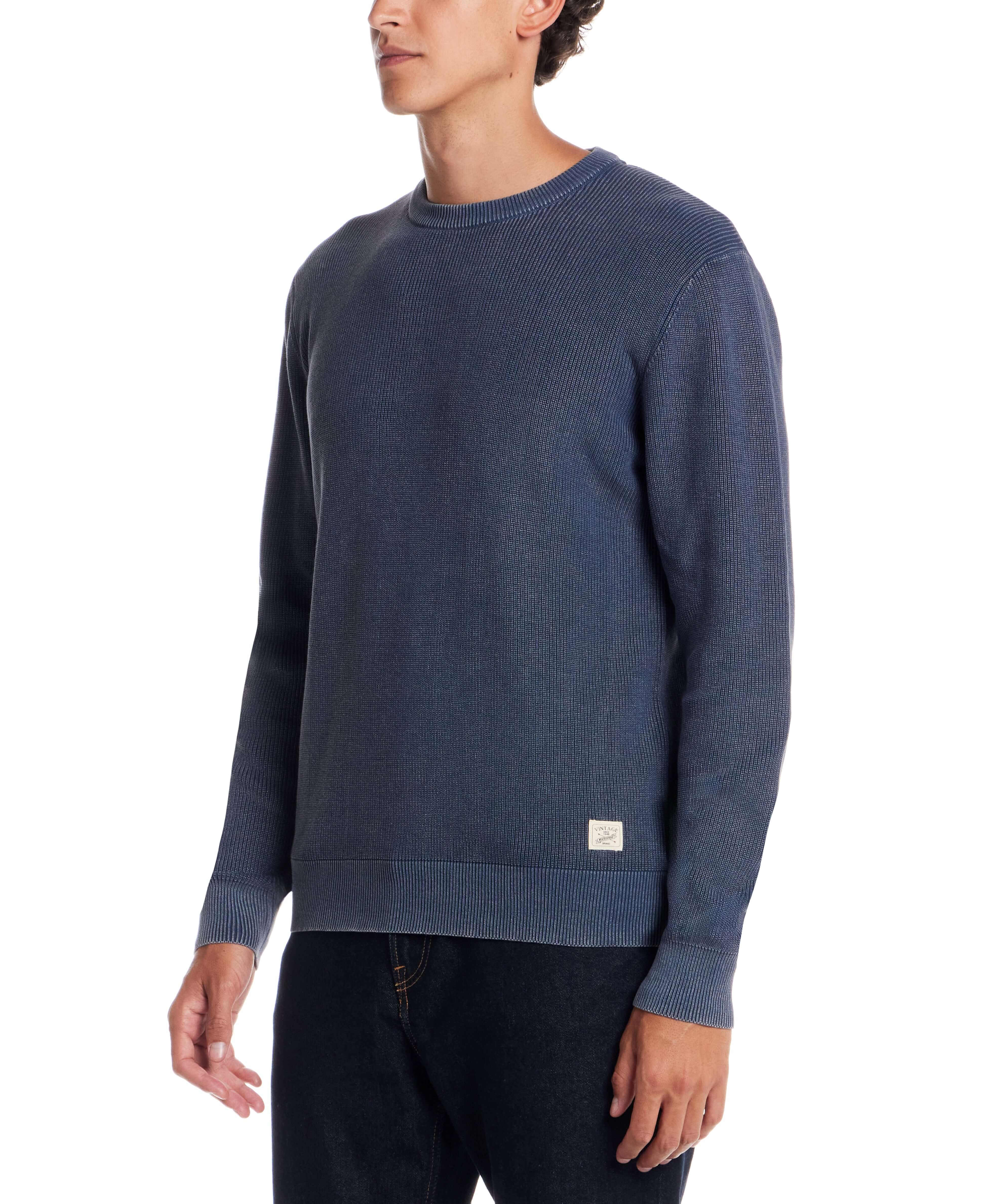 Vertical Rib Stonewash Sweater in Pageant Blue - Image 3