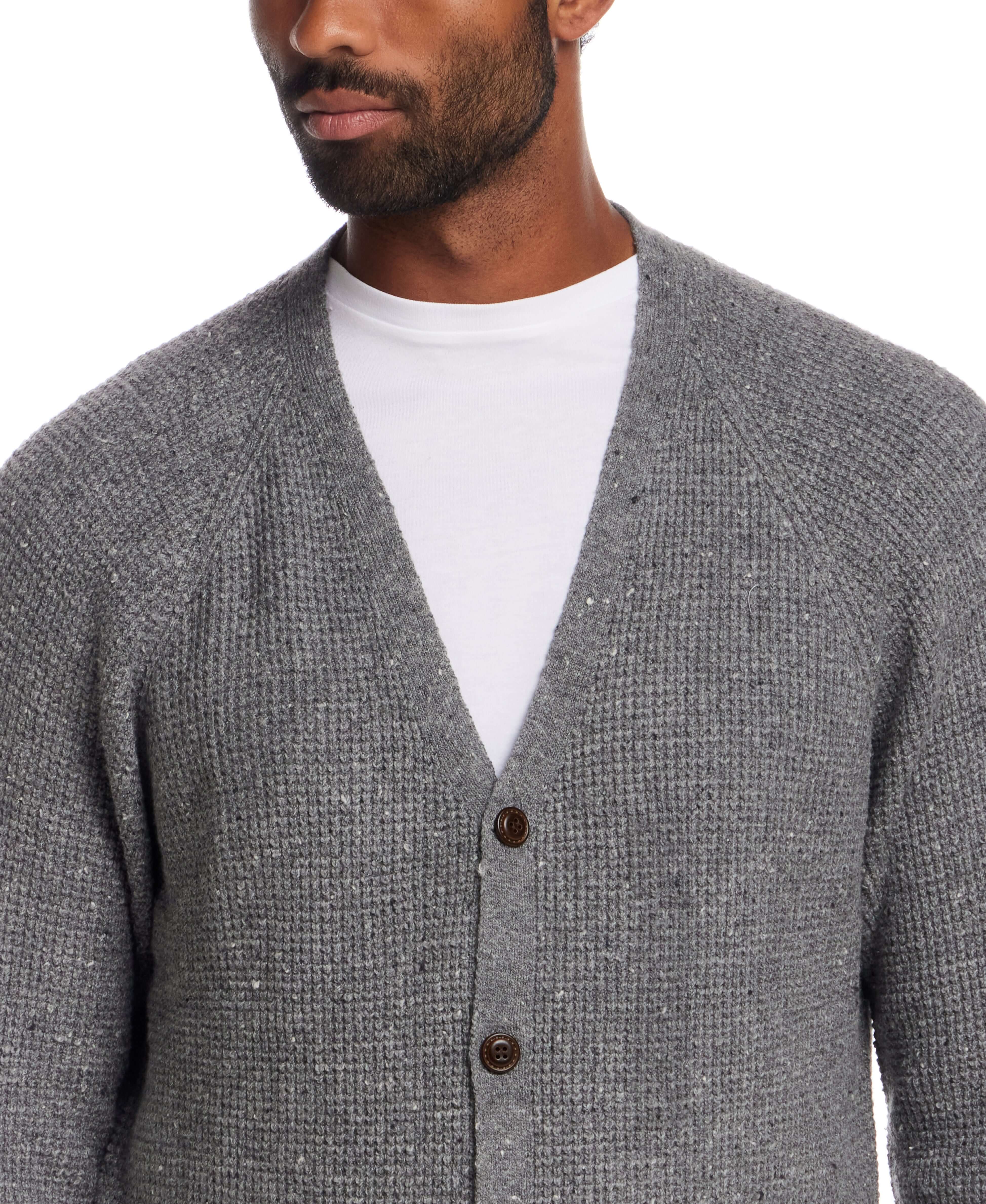 Waffle Cardigan in Grey - Image 4