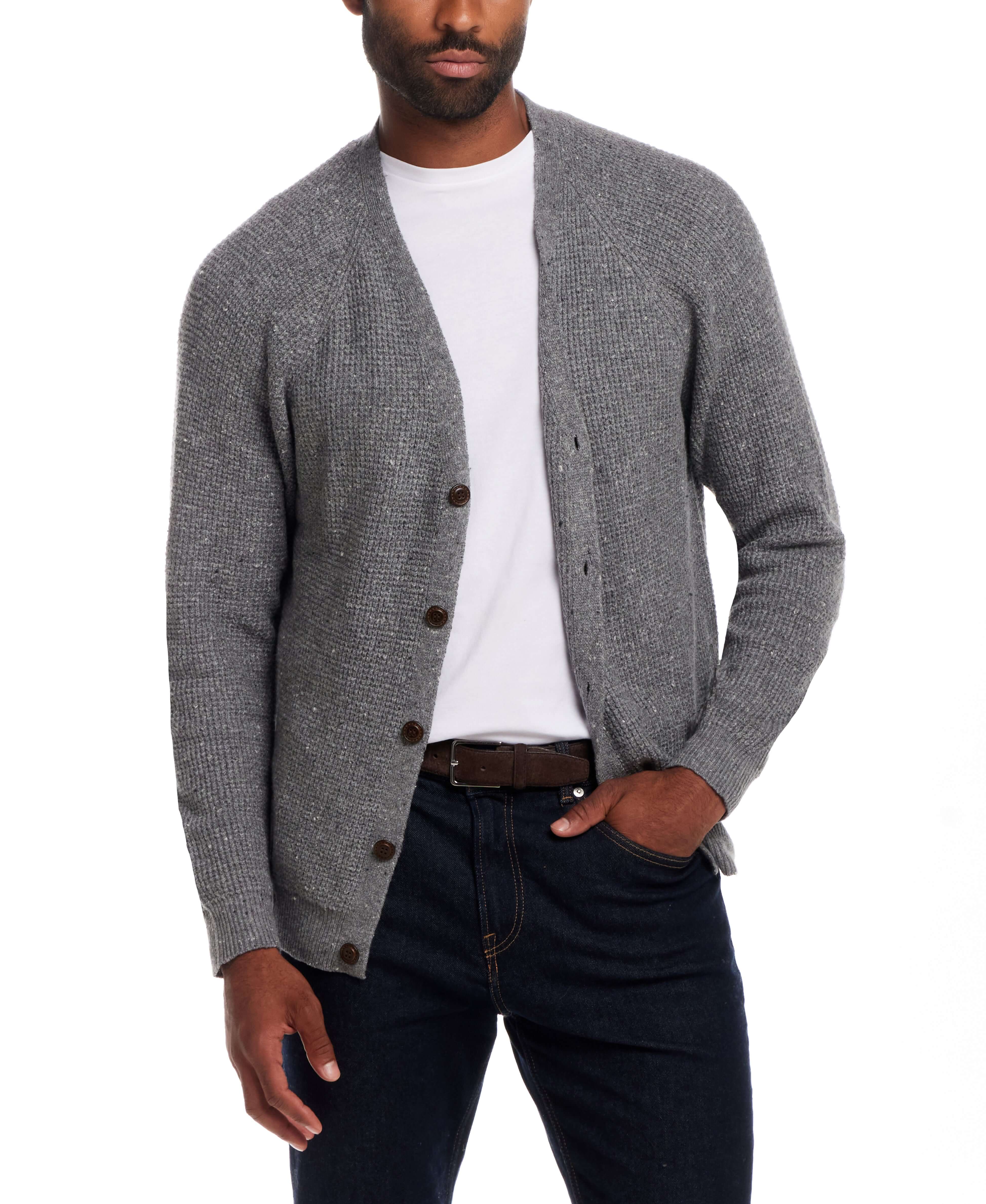 Waffle Cardigan in Grey - Image 5