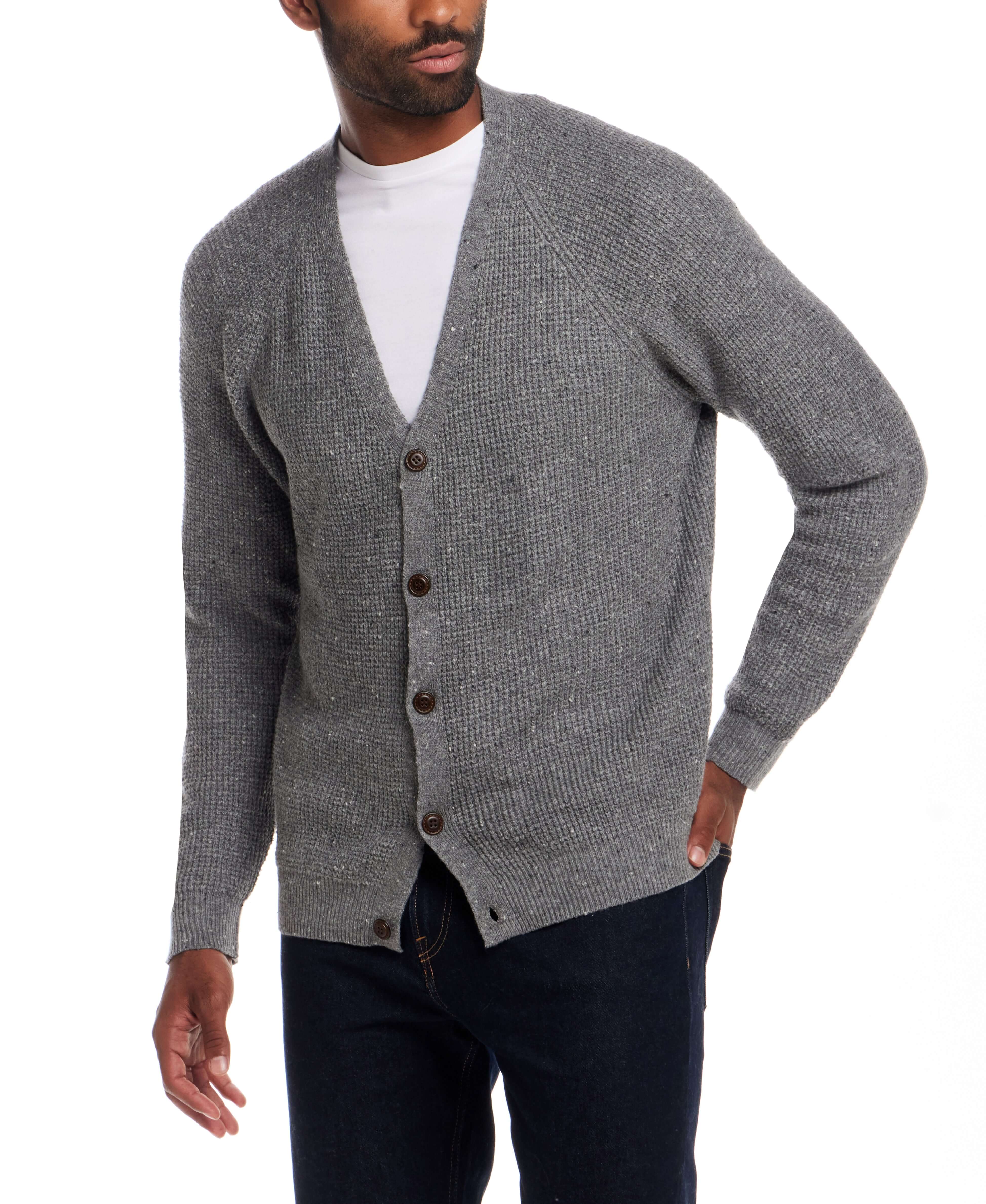 Waffle Cardigan in Grey - Image 7