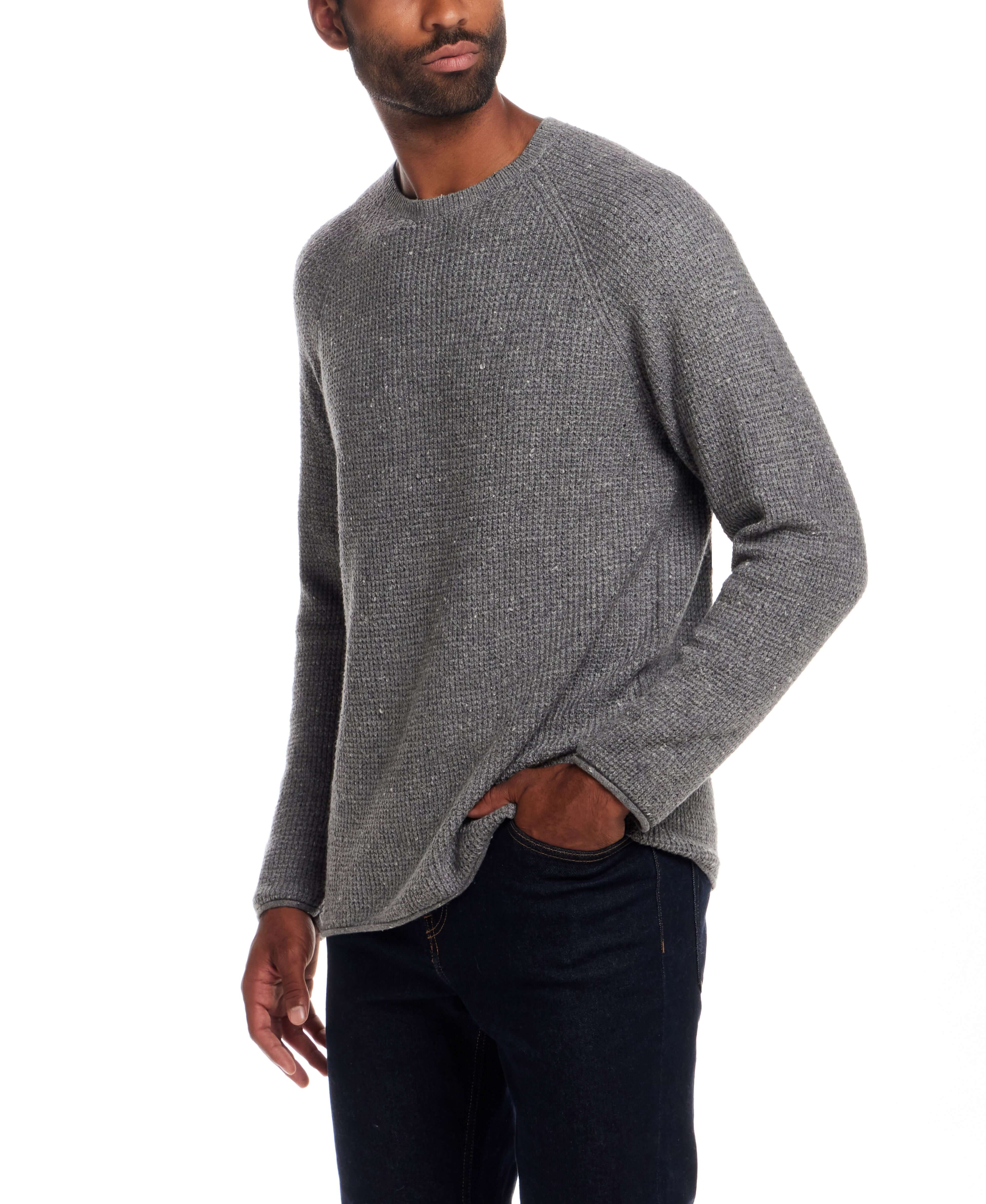 Waffle Crewneck Sweater in Grey - Image 6