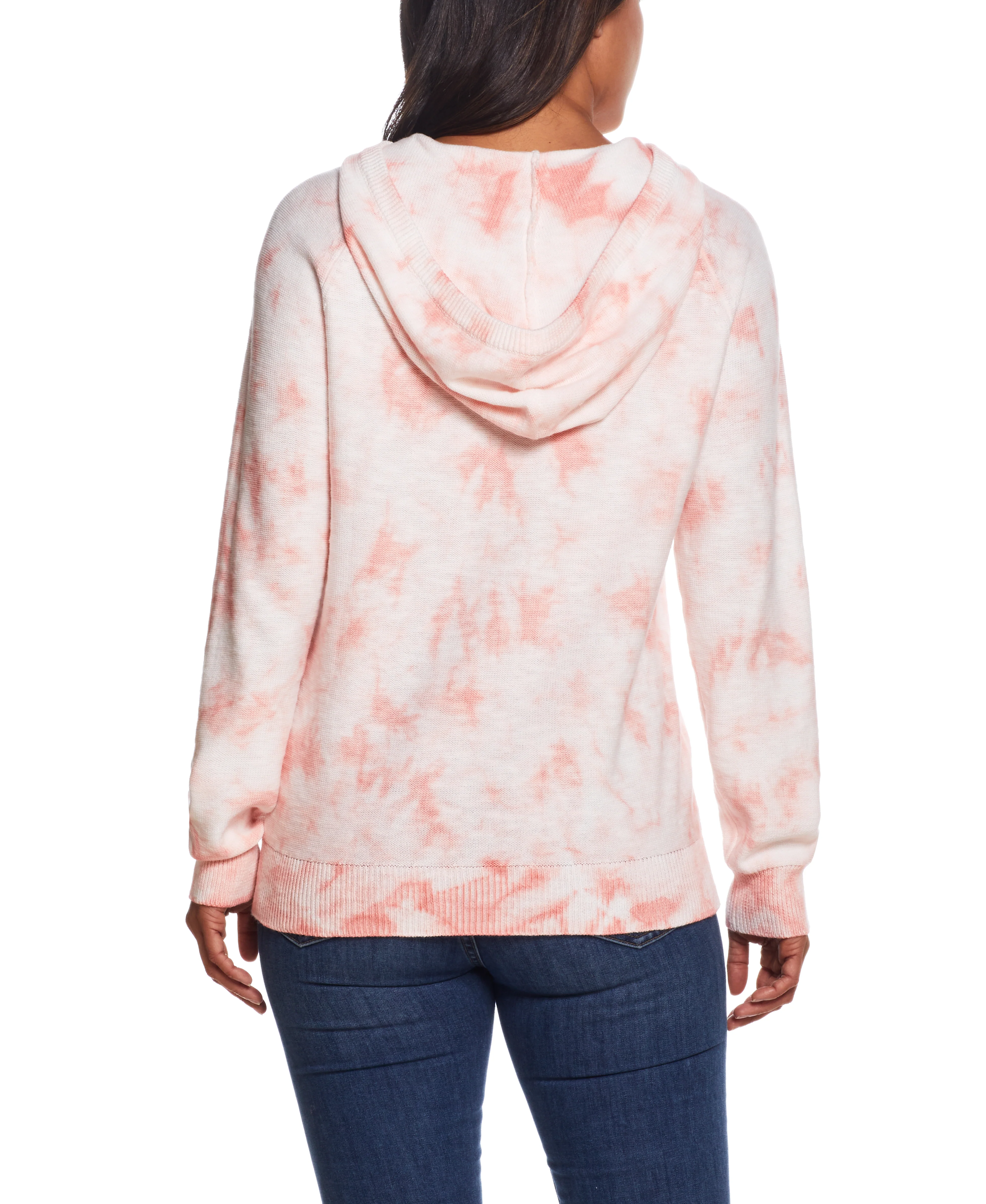 Water Color Slub Hoodie  In Coral - Image 4