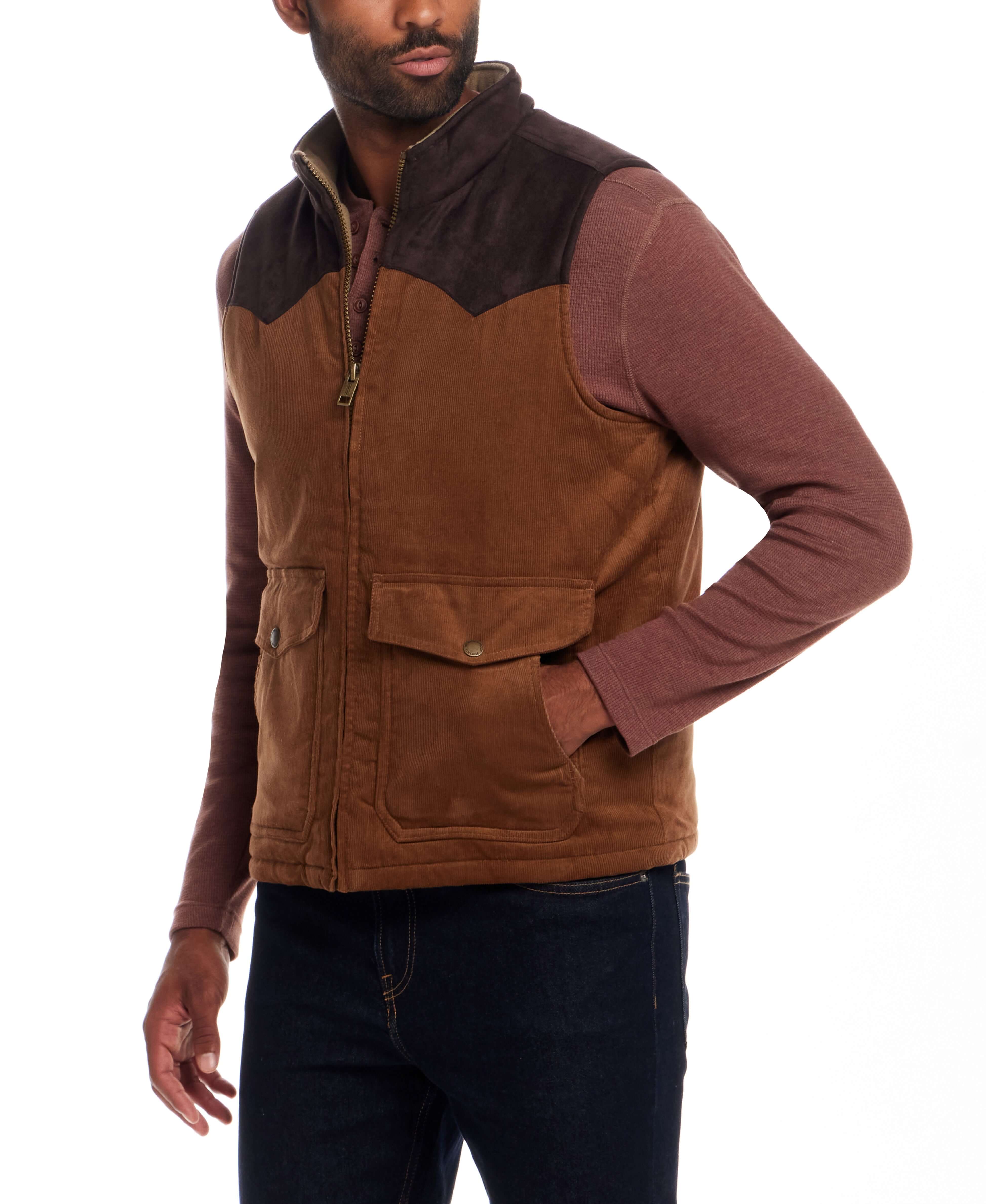 Western Cord and Suede Vest in Chocolate Torte - Image 7