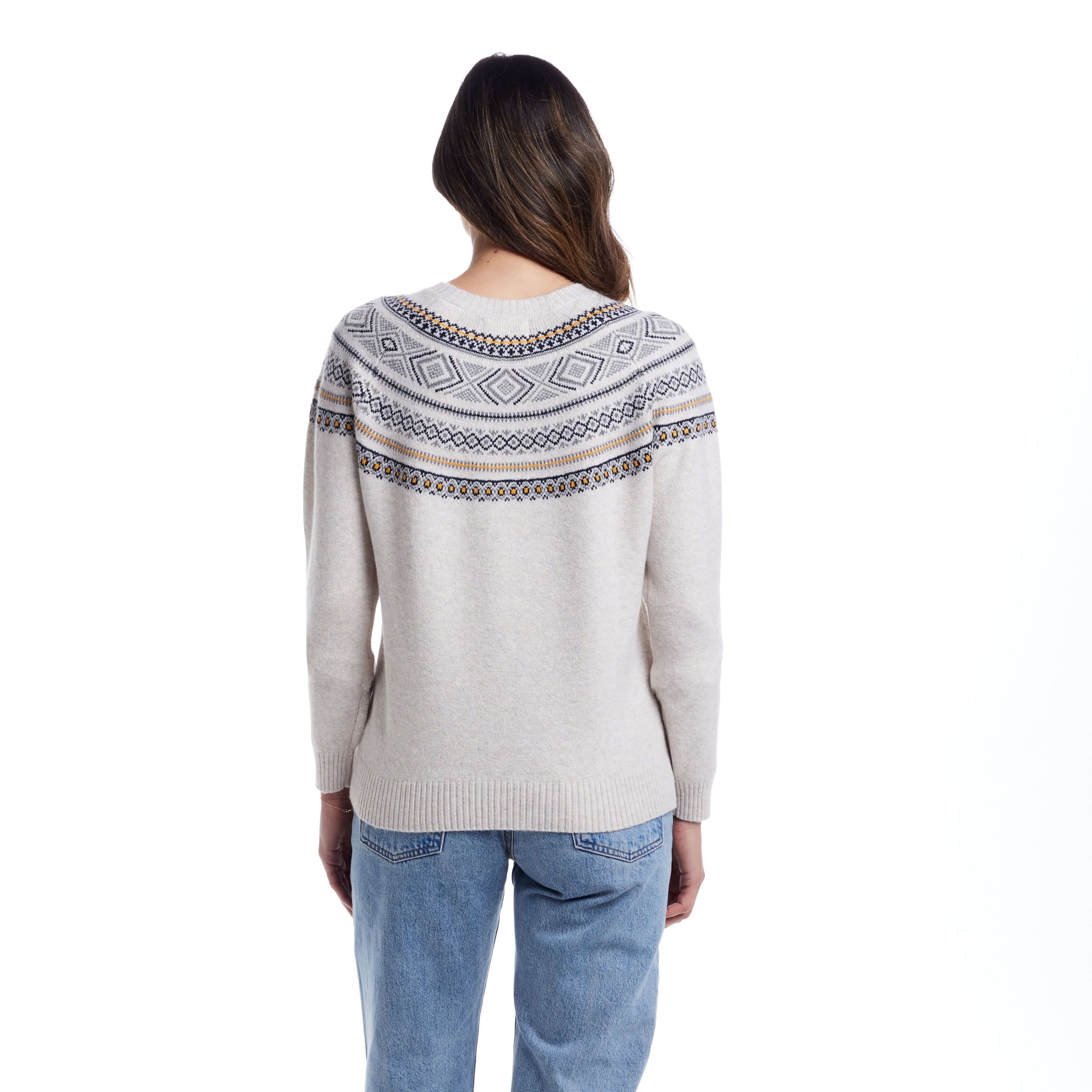 Women's Fair Isle Sweater in Cream - Image 3
