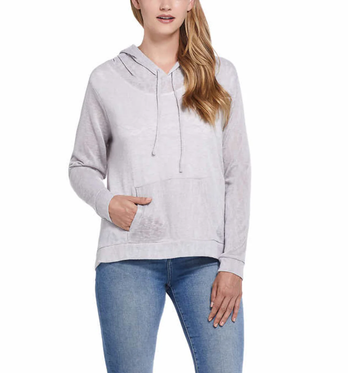 Women's Slub Hoodie Pullover in Silver - Image 6