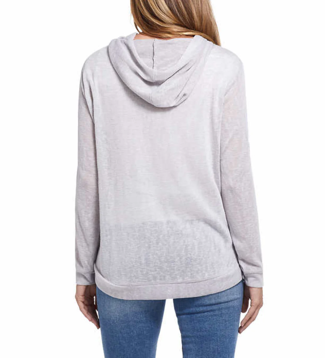 Women's Slub Hoodie Pullover in Silver - Image 7