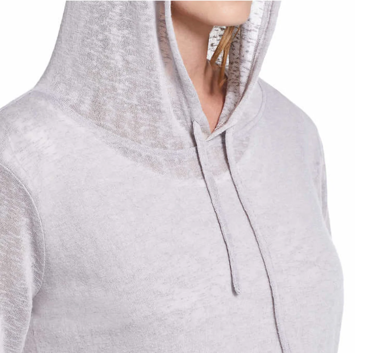 Women's Slub Hoodie Pullover in Silver - Image 9