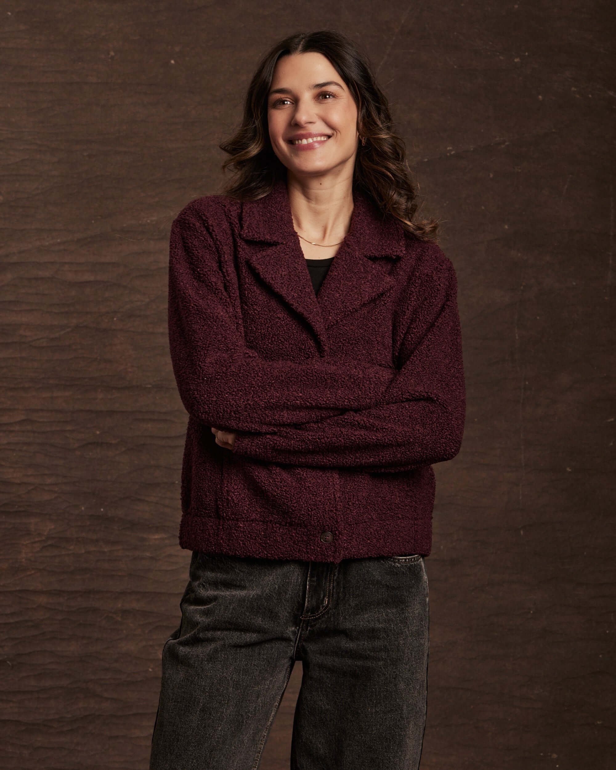 Women's Teddy Fleece Jacket in Fig - Image 5