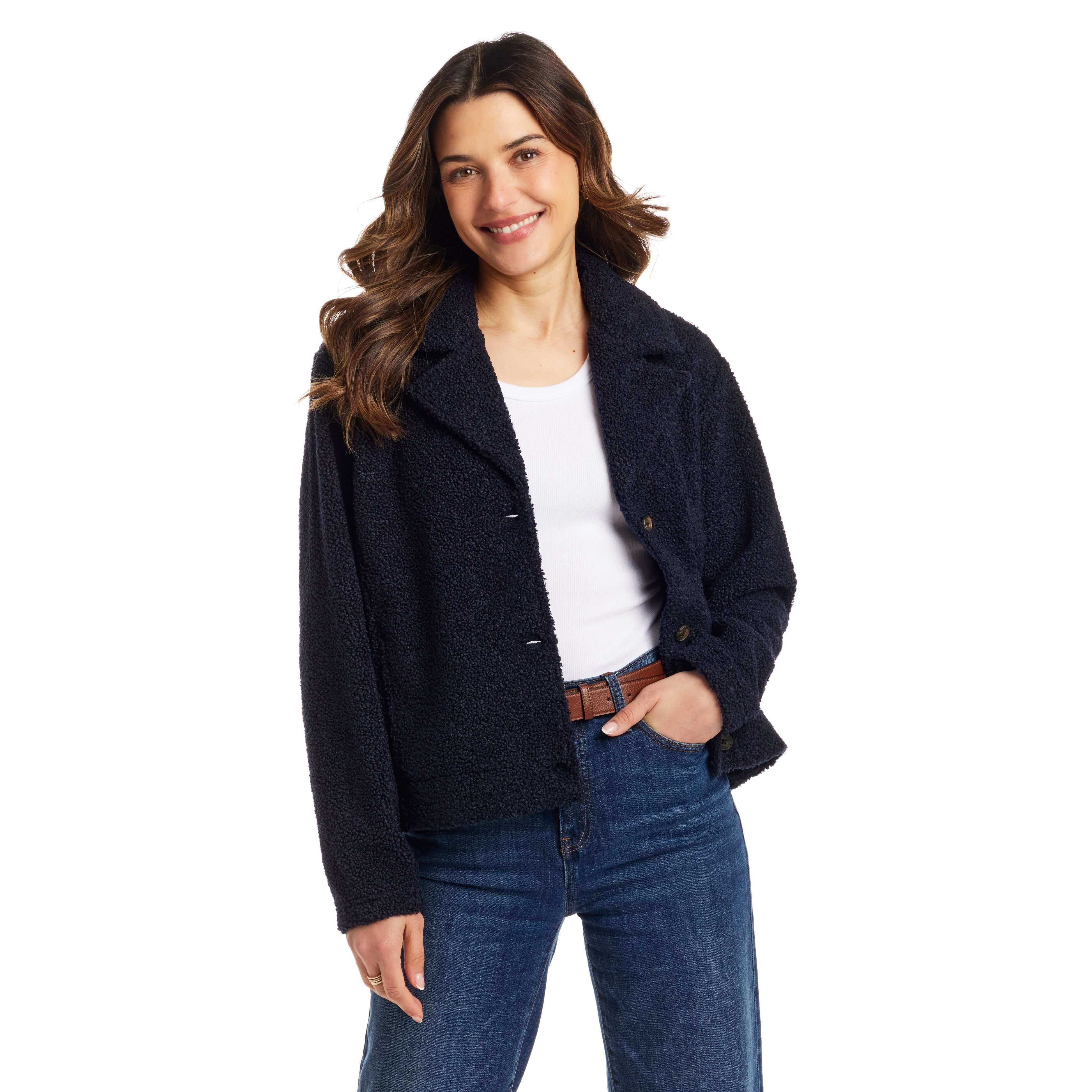 Women's Teddy Fleece Jacket in Seaborne - Image 3