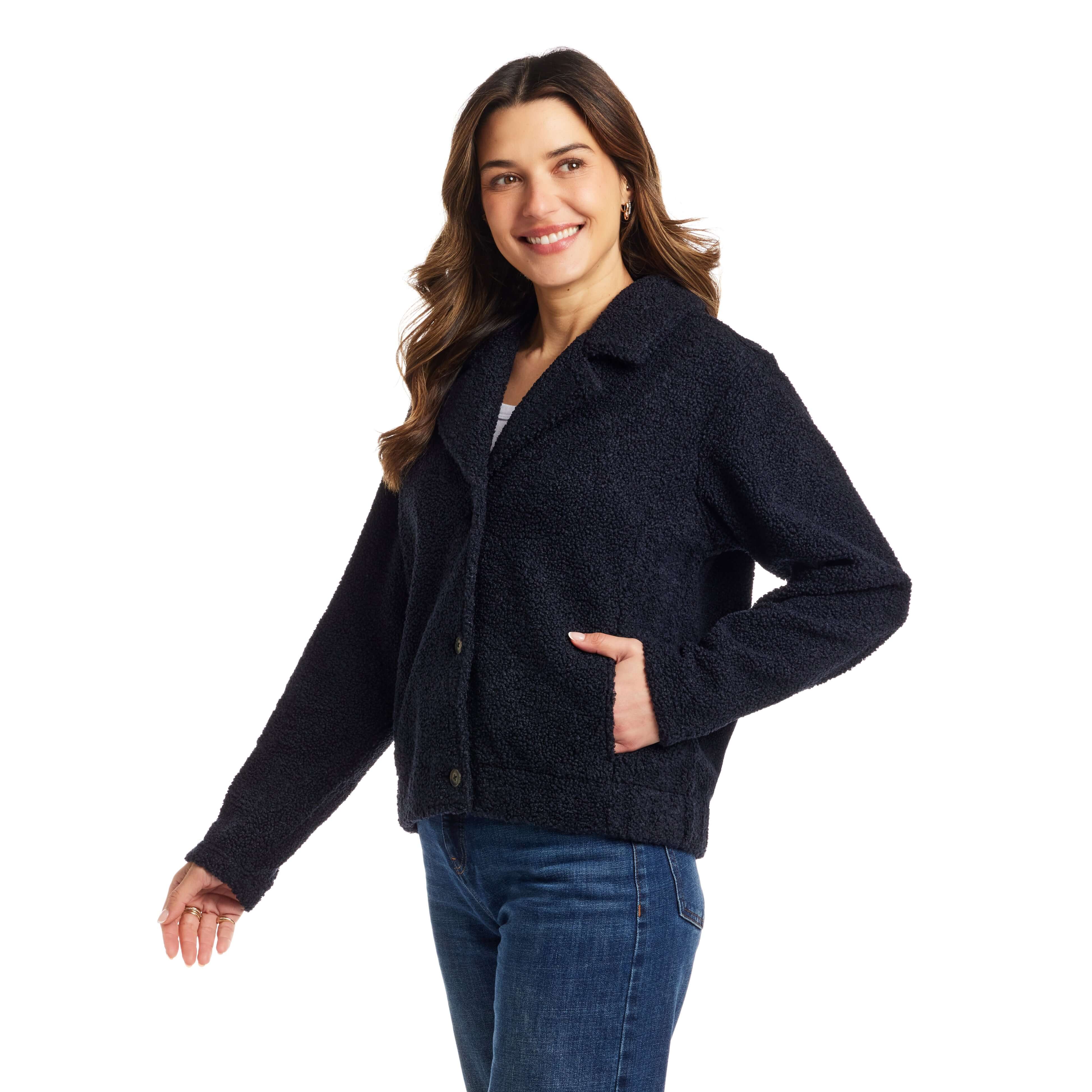 Women's Teddy Fleece Jacket in Seaborne - Image 6